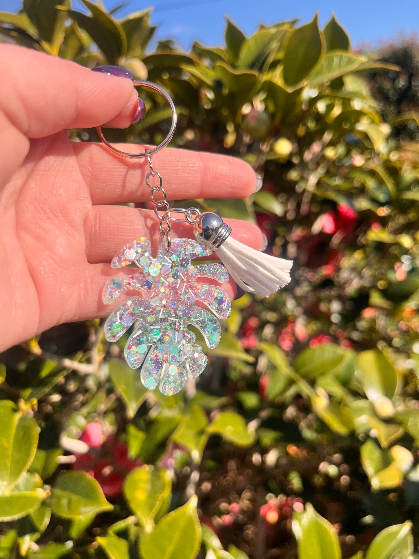 Monstera Leaf Keyring