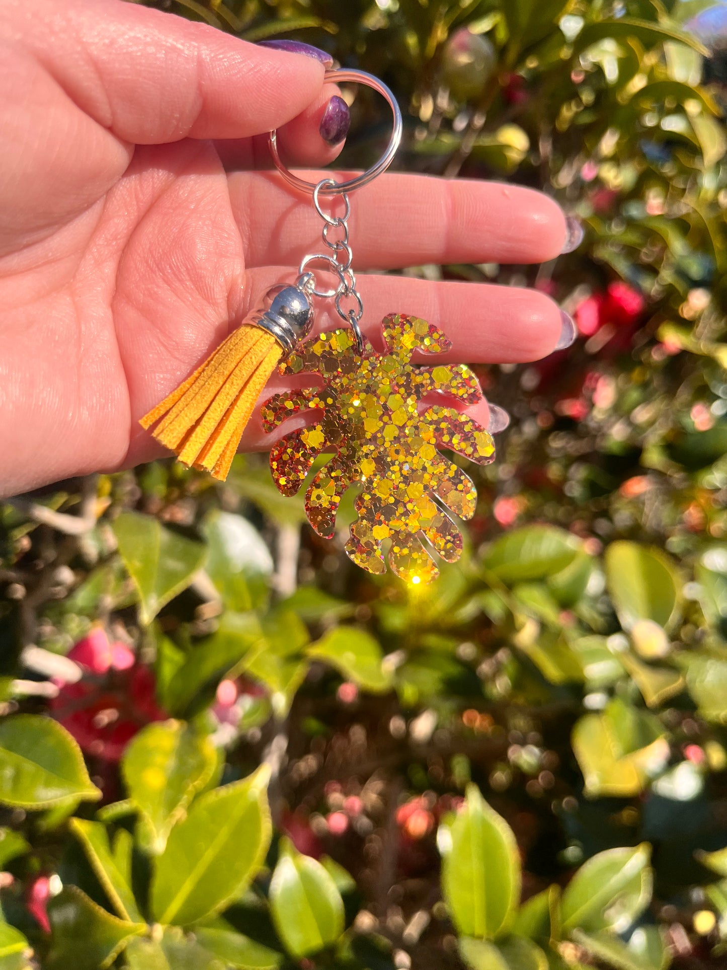 Monstera Leaf Keyring