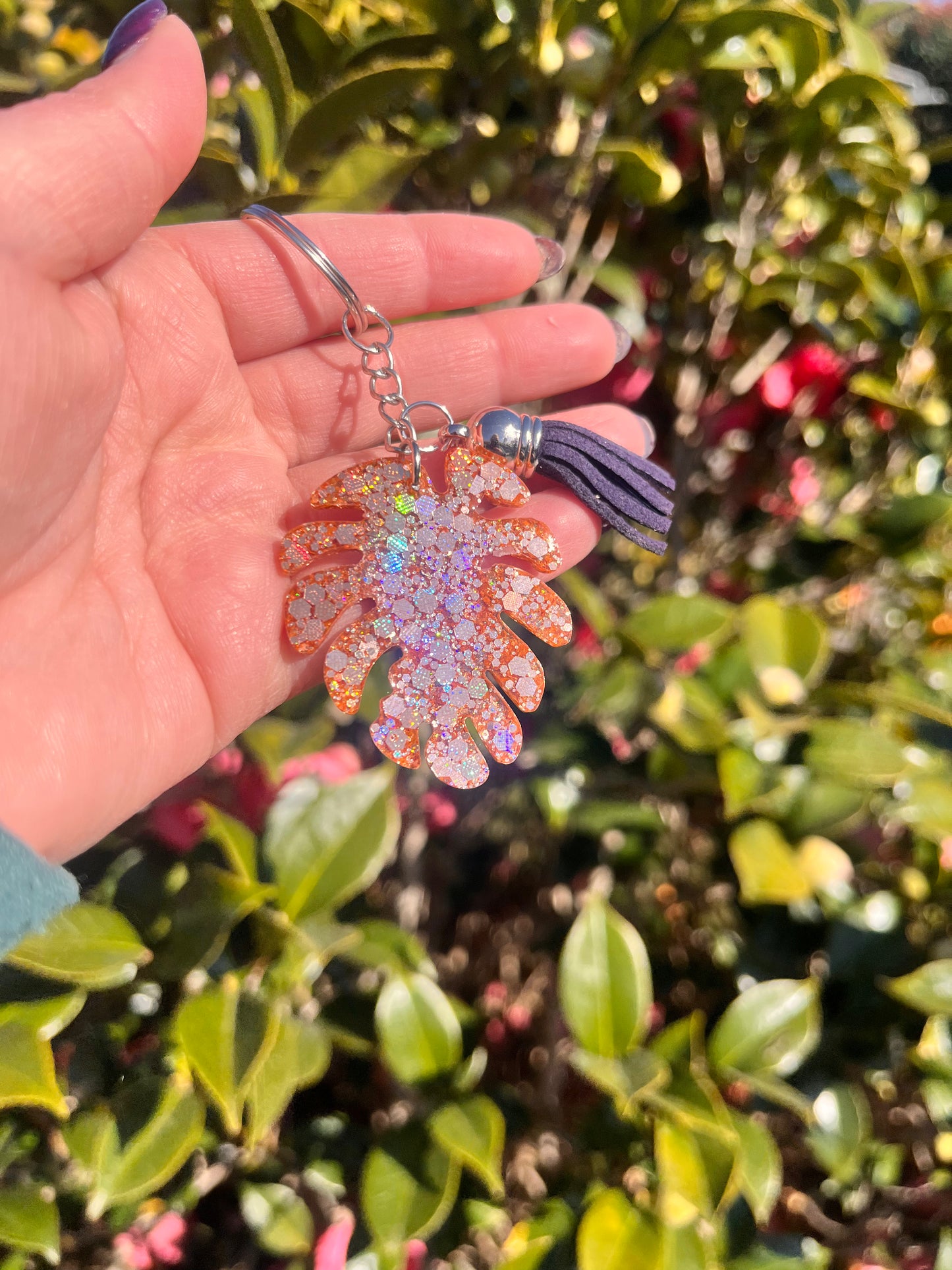 Monstera Leaf Keyring