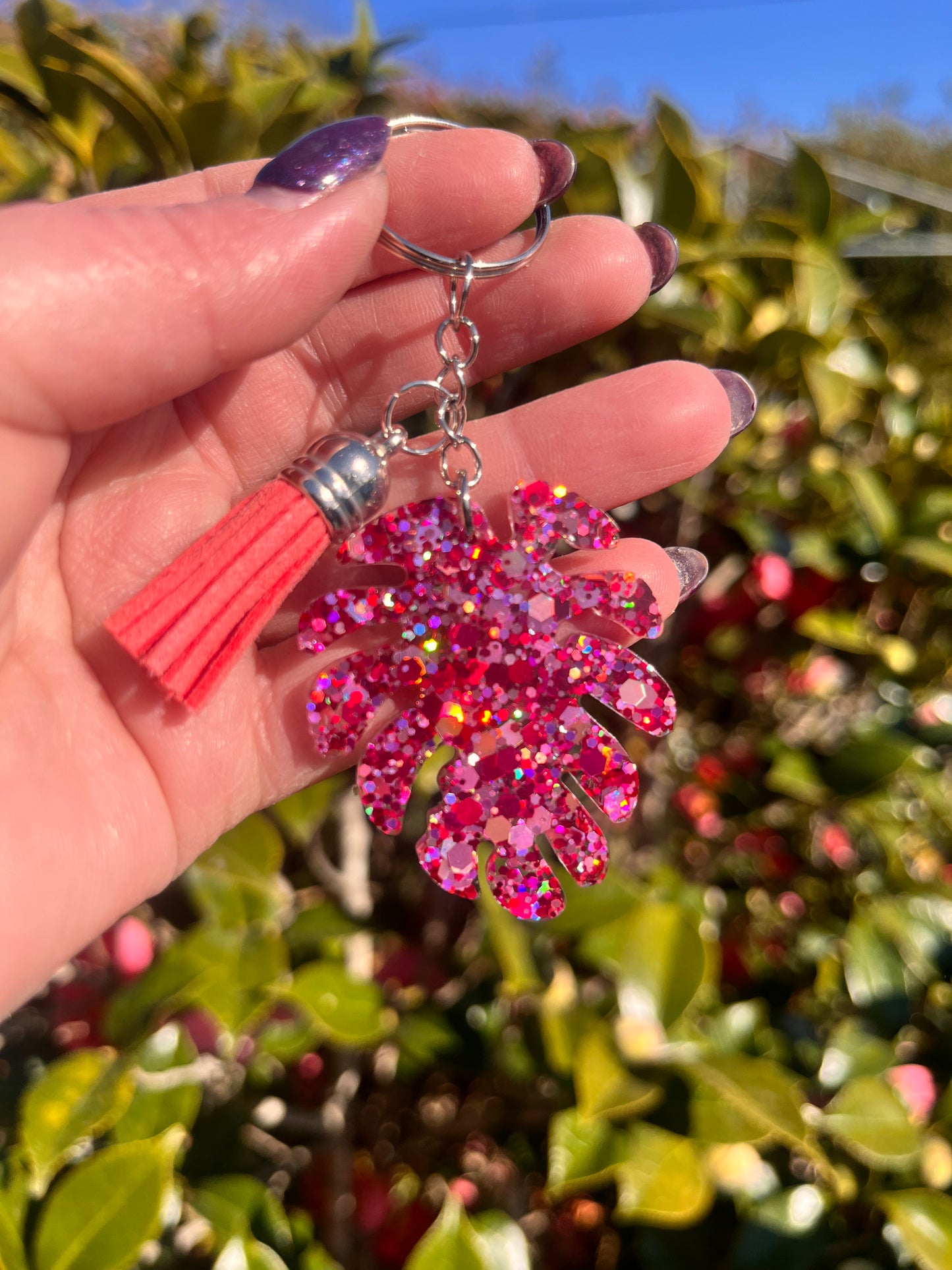 Monstera Leaf Keyring