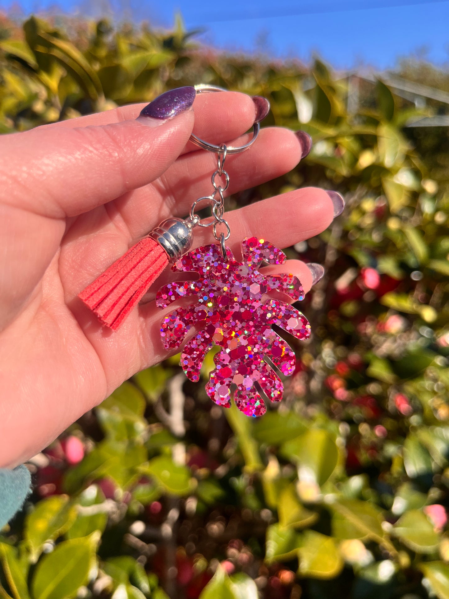 Monstera Leaf Keyring